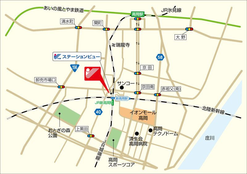 ユーミー新高岡の地図