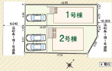 【仲介手数料無料】狭山市狭山台第１６　全２棟　１号棟　新築住宅は西武ハウジングの区画図