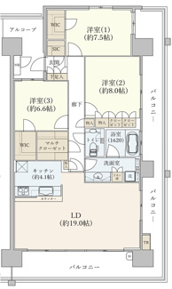 【間取り】 | グリーンラグーナ甲子園 B棟
