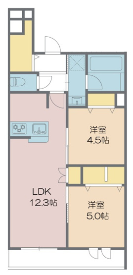 【間取り】 | ジャンヴィエ・ルナ | 広いシューズクロークのあるお部屋です