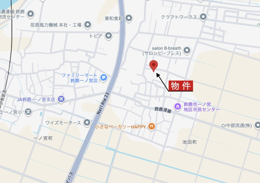 鈴鹿市池田町の地図|広域Map