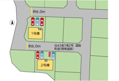 新宮町大字湊4期 1号棟の区画図