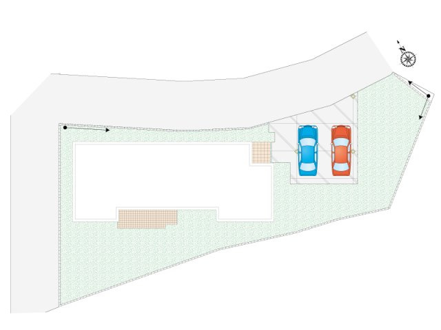 【配置図】前橋市駒形町「１区画」 平屋3LDK 駐車スペース3台
