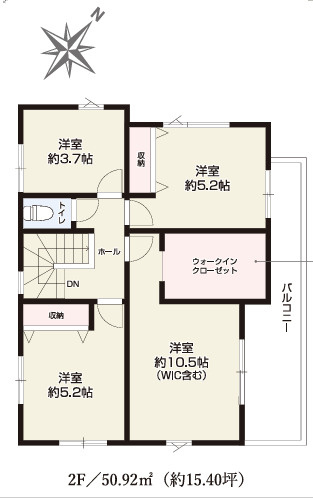 【仲介手数料無料】狭山市北入曽８期　全１棟　１号棟　新築住宅なら西武ハウジングの間取り