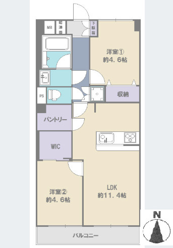 中銀新葛西マンシオン　5階　リ　フォーム済の間取り