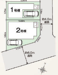 【仲介手数料無料】入間東藤沢7丁目第１期全２棟１号棟　新築住宅は西武ハウジングの区画図