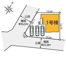 【仲介手数料無料】入間市宮寺２期　全１棟　１号棟　新築住宅なら西武ハウジングの区画図