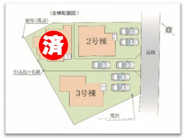 北葛飾郡松伏町　大字松伏　新築戸建　全3棟の区画図|区画図です
