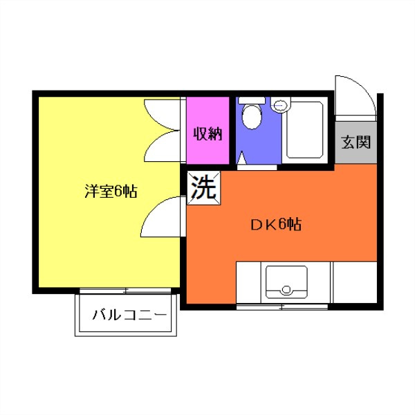 神崎ハイツＡの間取り|間取りは現況優先