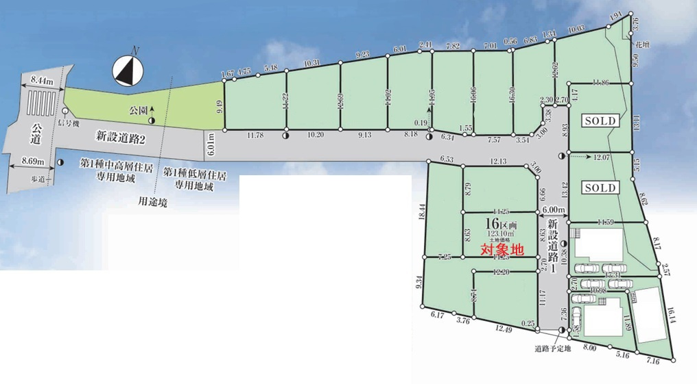【サンスターホーム】羽村市羽加美3丁目　建築条件付売地16区画の土地図