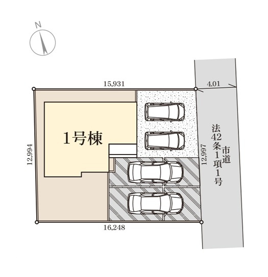 リーブルガーデン  水戸市堀町　第23　限定1棟！の区画図|敷地面積約63坪。東側4メートル公道。気になる他の物件と合わせての現地ご案内も可能です。HPから、またお電話でも、お気軽にお問い合わせください。