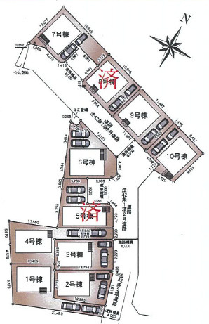 草加市瀬崎5丁目 新築分譲住宅 全10棟 6号棟の区画図