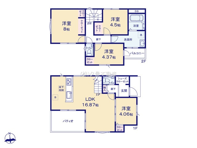 《仲介手数料無料》練馬区南田中１丁目2-16新築一戸建ての間取り