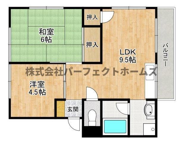 河合ハイツ池之宮の間取り