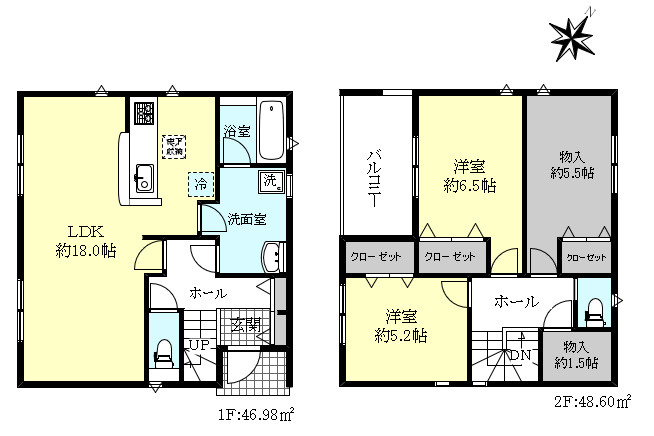 明石市魚住町西岡新築戸建の間取り