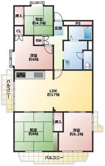 【間取り】 | 明石大窪住宅1号棟