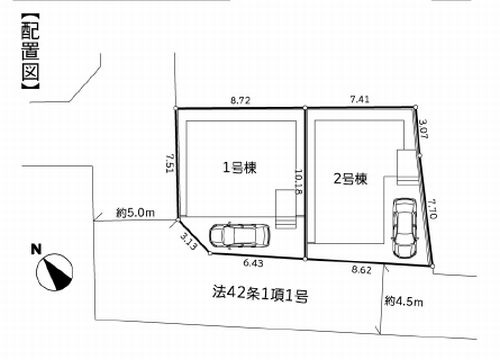 【区画図】 | 【仲介手数料０円】相模原市南区御園1丁目3期　新築一戸建て　全2棟 | 相模原市南区御園1丁目3期　新築一戸建て　全2棟