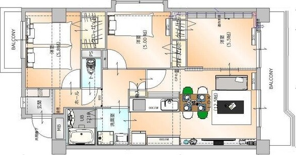 クレッセンド清水ヶ岡の間取り