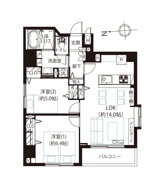 本所吾妻橋アムフラットの間取り