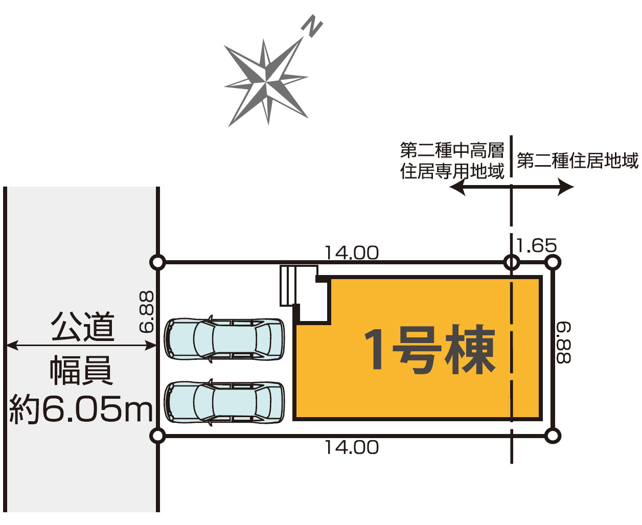 静岡市駿河区高松1期　全1棟の区画図