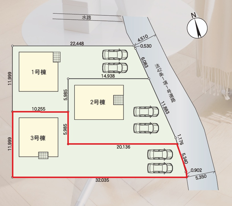Cradlegarden　 高萩市高萩　第2　3の前面道路含む現地写真|敷地面積約75坪。ゆとりある広さの駐車スペース。気になる他の物件と合わせての現地ご案内も可能です。お気軽にお問い合わせください。

