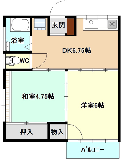 【間取り】 | 秋吉アパート　Ⅱ棟