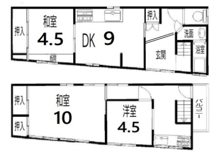 上京区柏清盛町 中古戸建の間取り