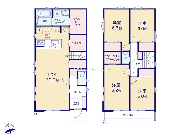 越谷市大字大泊 新築分譲住宅 全3棟 3号棟の間取り