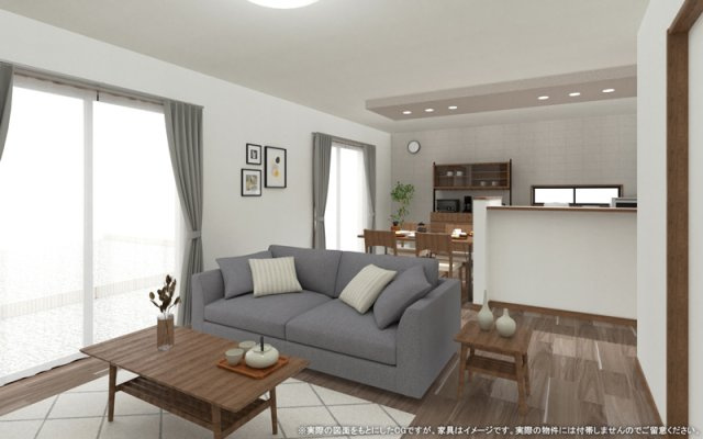 【完成予想図】 | 【LDK　イメージパース】
※画像は設計図面を基に作成したイメージです。