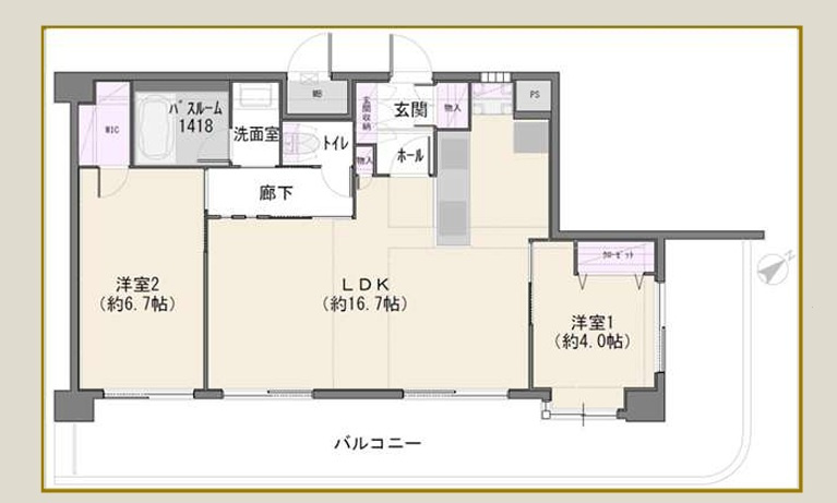 エクセシオール港区海岸の間取り