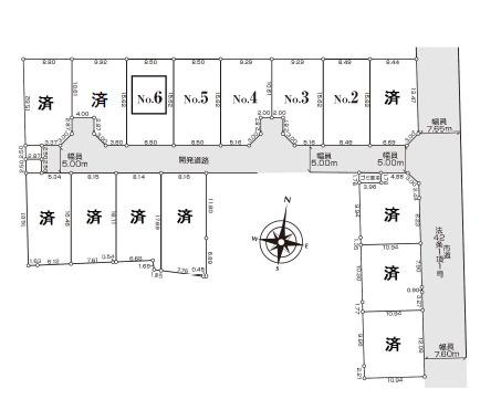 小田原市栢山　新築戸建　全7棟2号棟の区画図