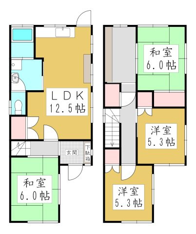 【間取り】 | 栄町１丁目貸家