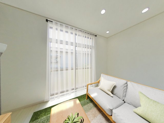 いわき市泉町滝尻字加賀前 中古住宅　陽当たり良好！ 4LDK 不動産プラスの居間・リビング|CG合成で家具を配置したイメージです。