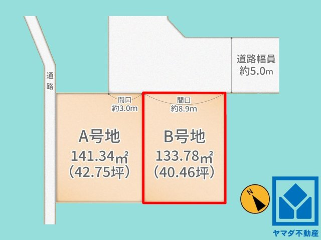 伏見区桃山町遠山　B号地の土地図