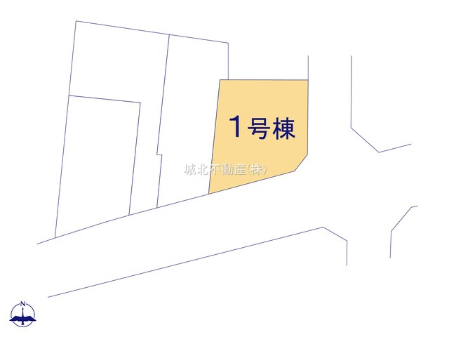 杉並区宮前1丁目 全4棟 1号棟の区画図|土地面積80.70㎡のゆとりある敷地
