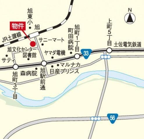 アルファステイツ旭駅前の地図|マルナカ旭店まで825m 
