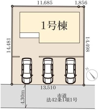 小美玉市納場　第4　新築戸建ての区画図|区画図です♪