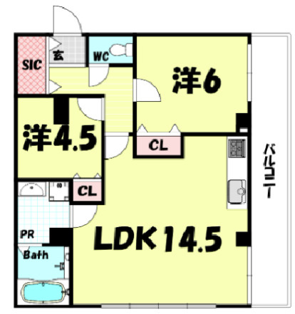 ソレイユ北野の間取り
