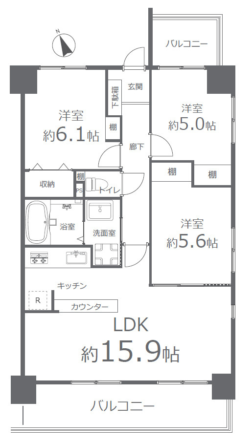 ダイアパレスロワイアル栗林公園の間取り