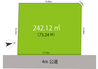【土地図】 | 吉祥寺東町　　分割販売可能　売地 | 整形地、242.12㎡