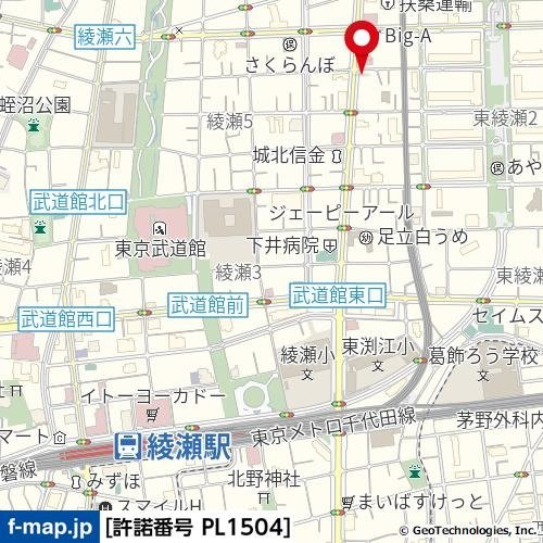 ワコーレ綾瀬Ⅱの地図