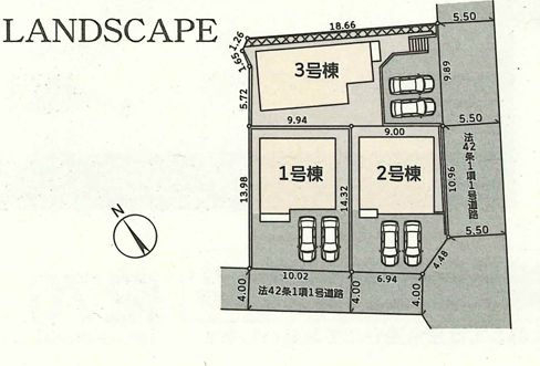 伊勢原市八幡台2丁目新築戸建て　3号棟の区画図|区画図「伊勢原市八幡台2丁目新築戸建て」