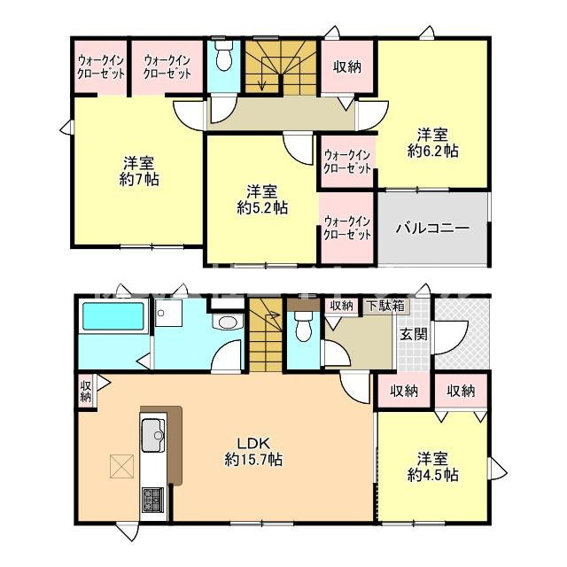 美濃加茂市太田町倉知　新築戸建　全2棟の間取り