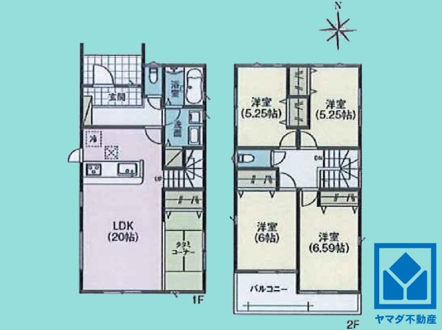 尼崎市東園田町３丁目　第29　2号棟の間取り|4LDK、土地面積150.72平米、建物面積102.06平米、木造2階建。2026年7月28日完成予定。ご成約でヤマダポイントプレゼント中です。お問合せお待ちしております。