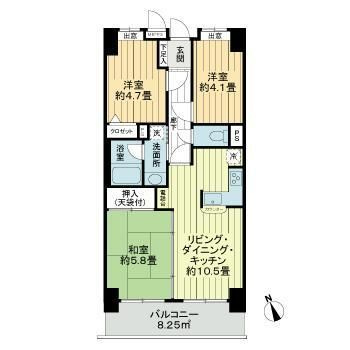 ライオンズマンション下総中山第３の間取り