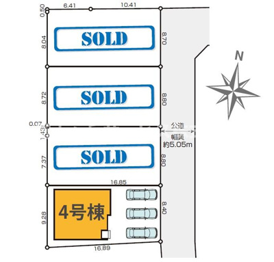 【区画図】 | 浜松市中央区天王町 新築一戸建て 4号棟 | 4号棟の区画図です