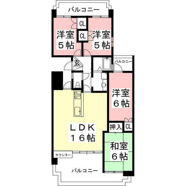 ナビシティ新岐阜　206号室の間取り