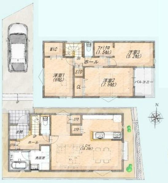 横浜市南区清水ケ丘の新築一戸建の間取り|使い勝手の良い3LDK
お気軽にお問い合わせください。