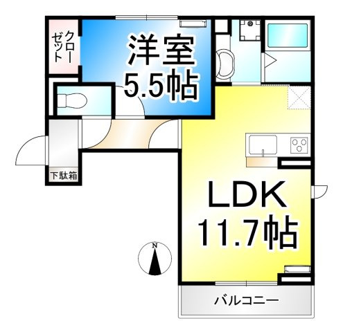 トリシア三輪の間取り