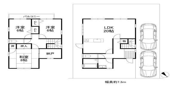 和歌山市六十谷　中古戸建の間取り